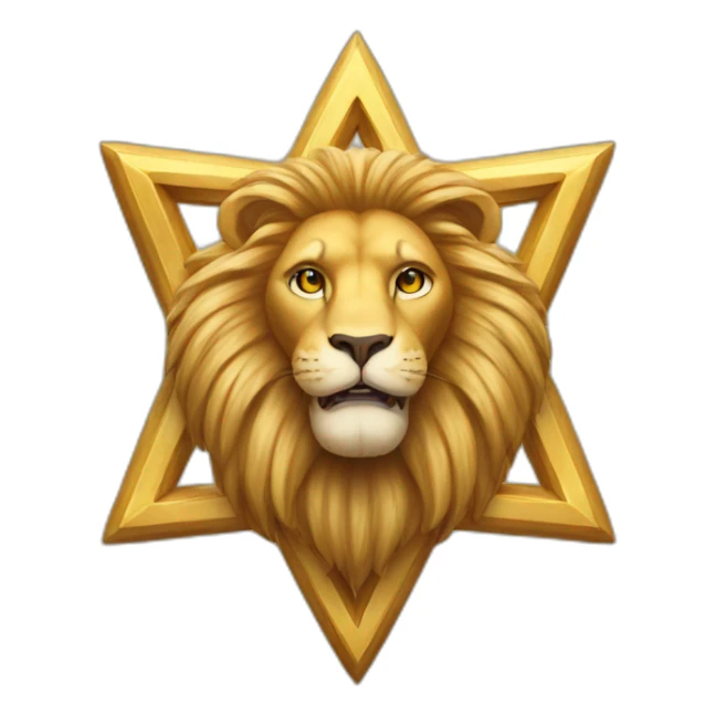 arms lion in the star of david sticker