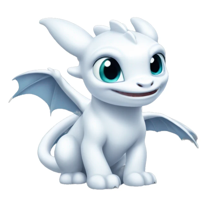 Light fury toothless dragon white with blue eyes  sticker