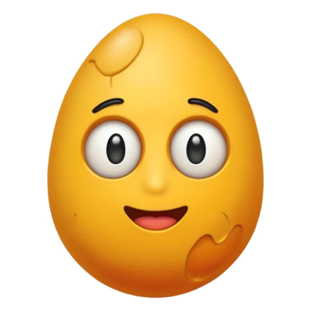 Dos huevos mezclados con el emoji de llorar sticker