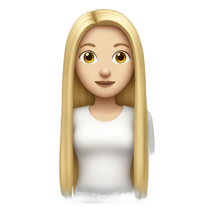 white girl with blonde straight long hair  sticker