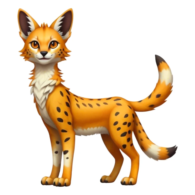 Epic Cute Dark Warm Sergal-Serval-Vernid full body sticker