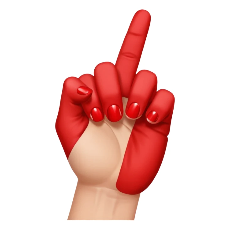 hand with bright red manicure making a fist sticker