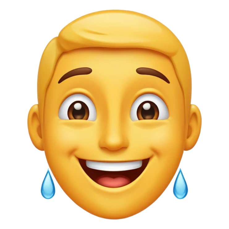 Super happy face with cheers of joy streaming down sticker