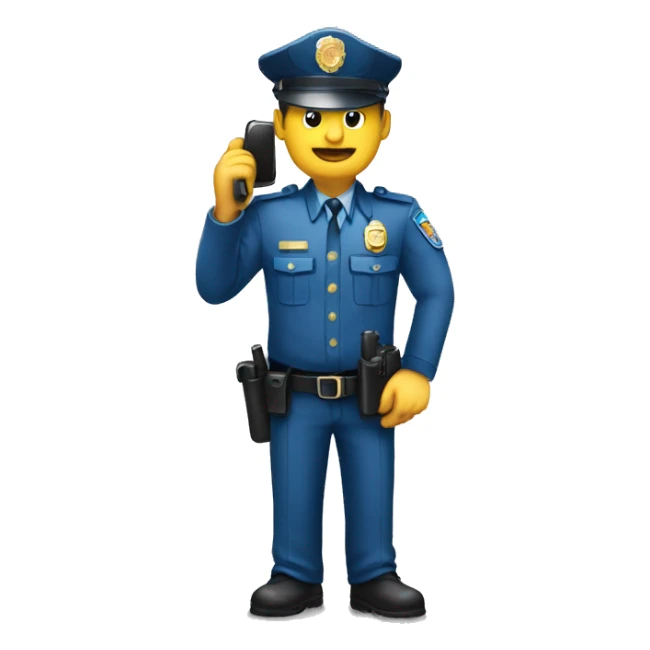 un policier au téléphone sticker