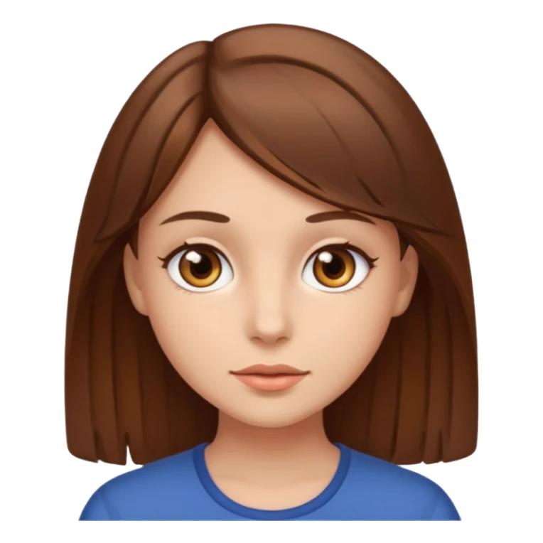 Brown haired girl with brown eyes  sticker