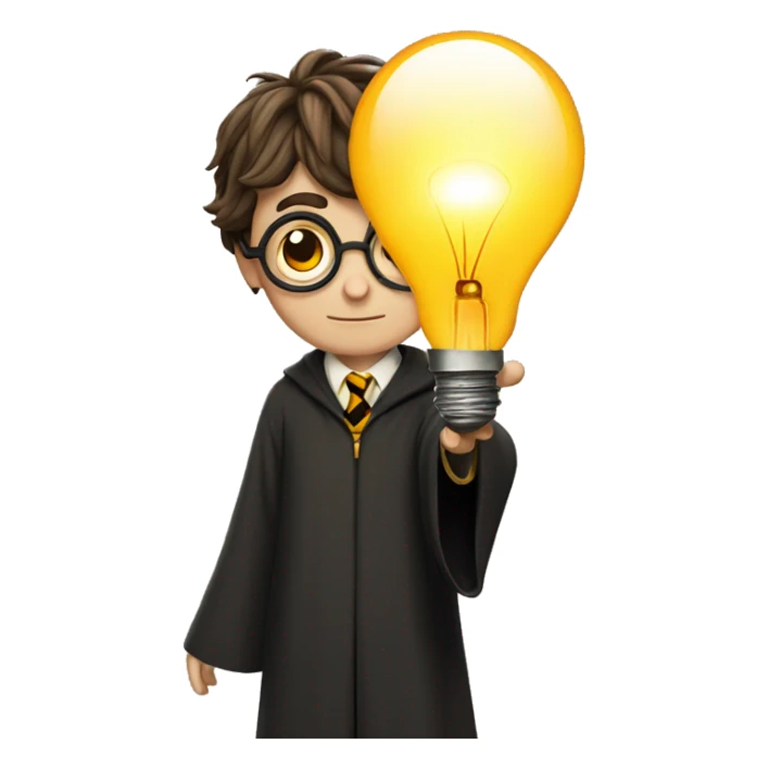 harry potter with bulb over head sticker