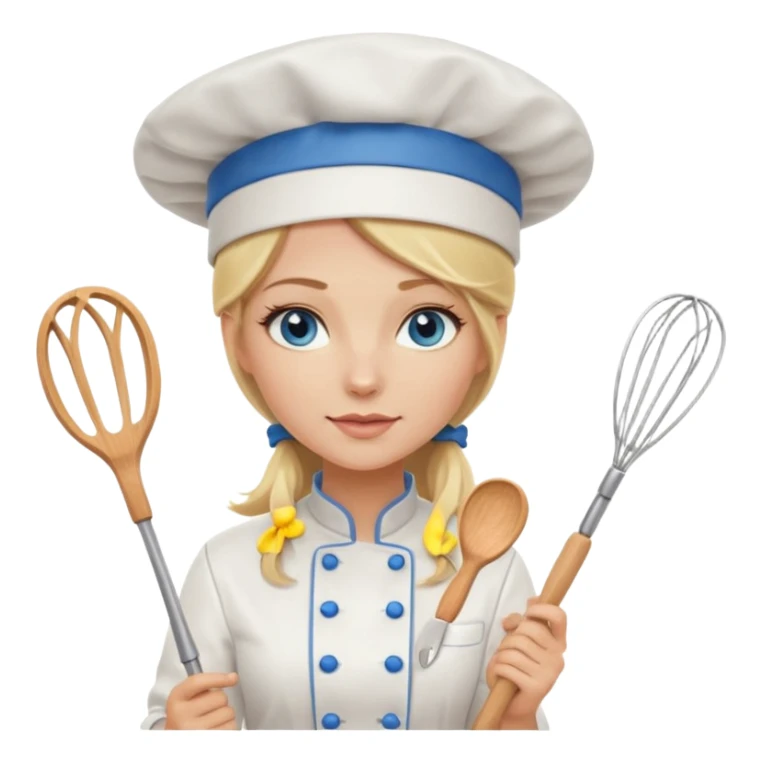 Sexy Long Blonde hair blue eyed female chef sticker