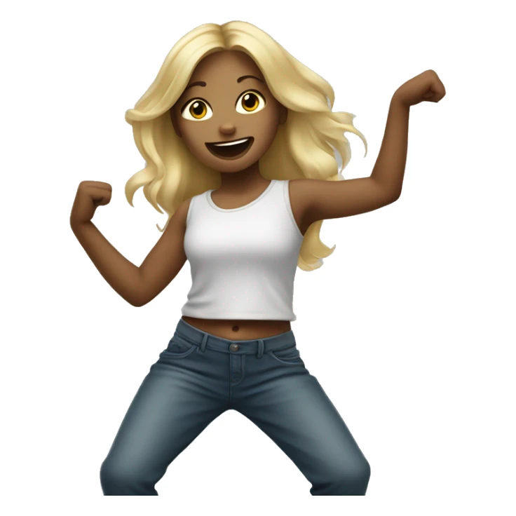 Blonde girl dancing hip hop  sticker