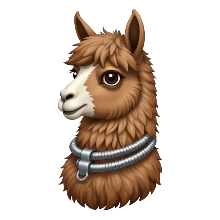 llama with a steel resilient coil around the neck sticker