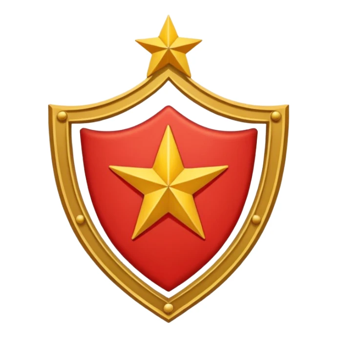 red 5 stars coat of arms sticker