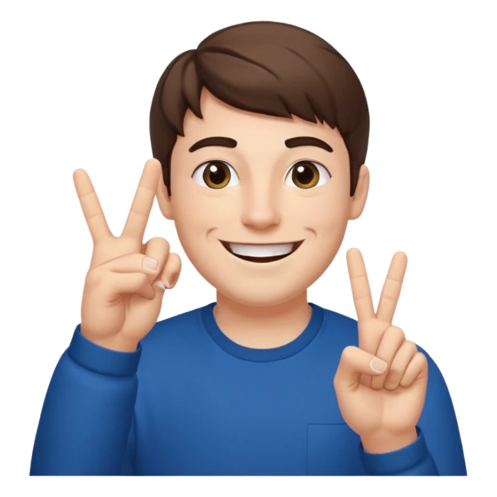 Mr Beast doing this sign "✌️". MR BEAST (the youtuber) sticker