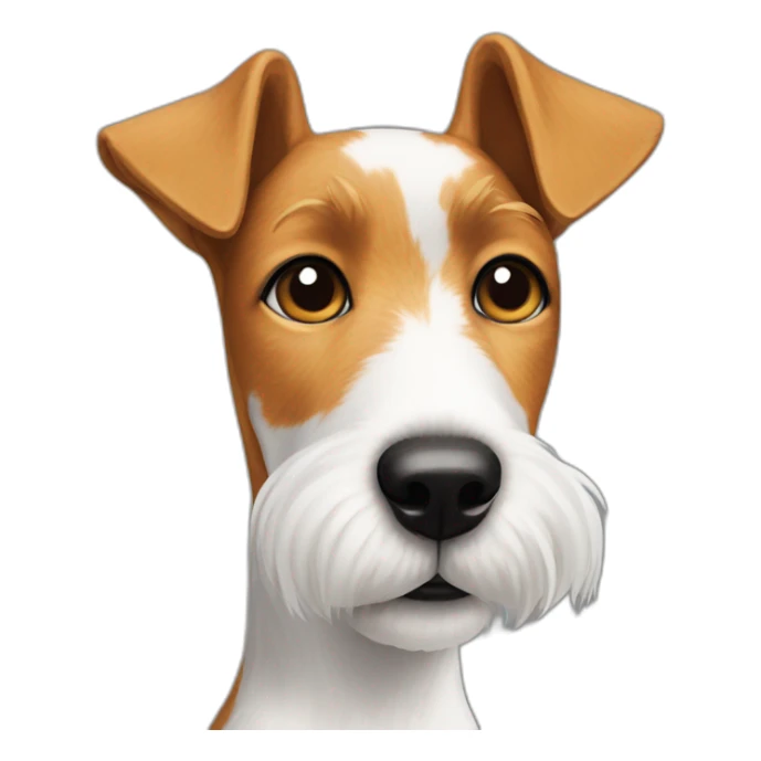 Fox terrier with on ear pointing up and the other ear folded sticker