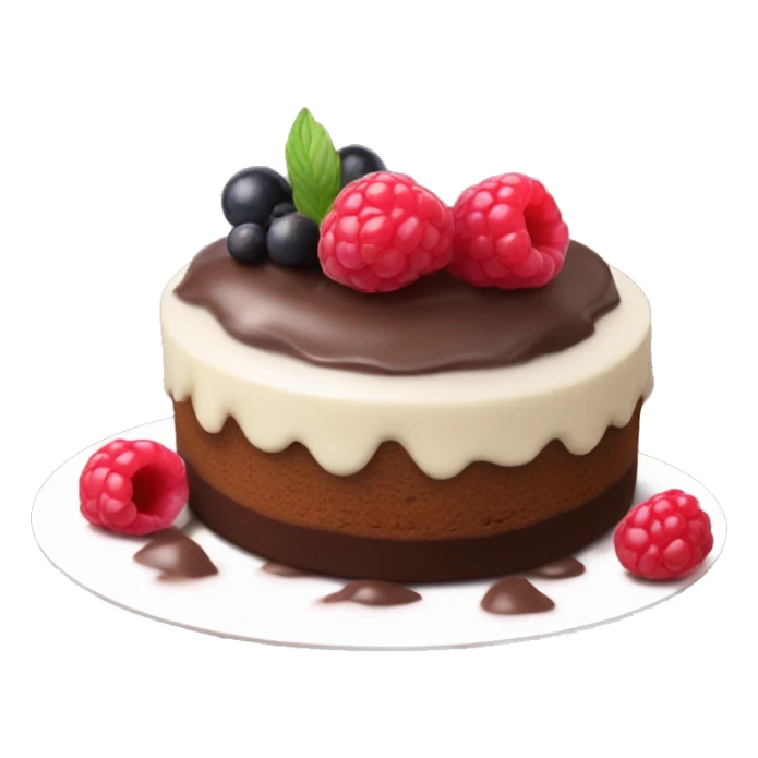 chocolate dessert with rassberrie on top sticker