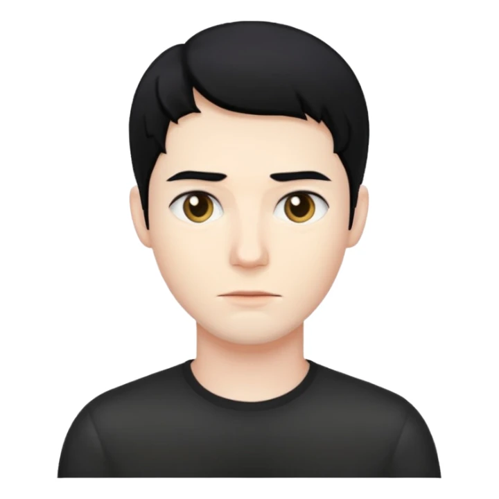 man with black hair sticker