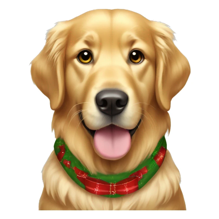 Golden retriever wearing Christmas clothes  sticker