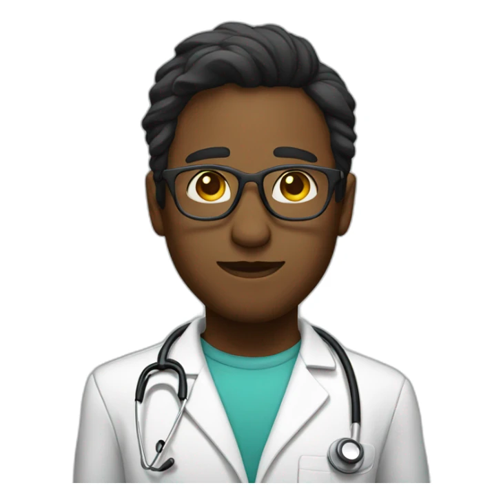 DOCTOR CON LENTES, DE TEZ OSCURA Y CABELLO NEGRO  sticker