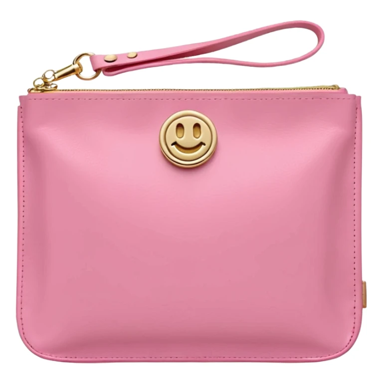 pink stoney clover lane rectangle pouch with shiny gold zipper and a circle zipper puller = pouch should be solid pouch should be more 3d sticker