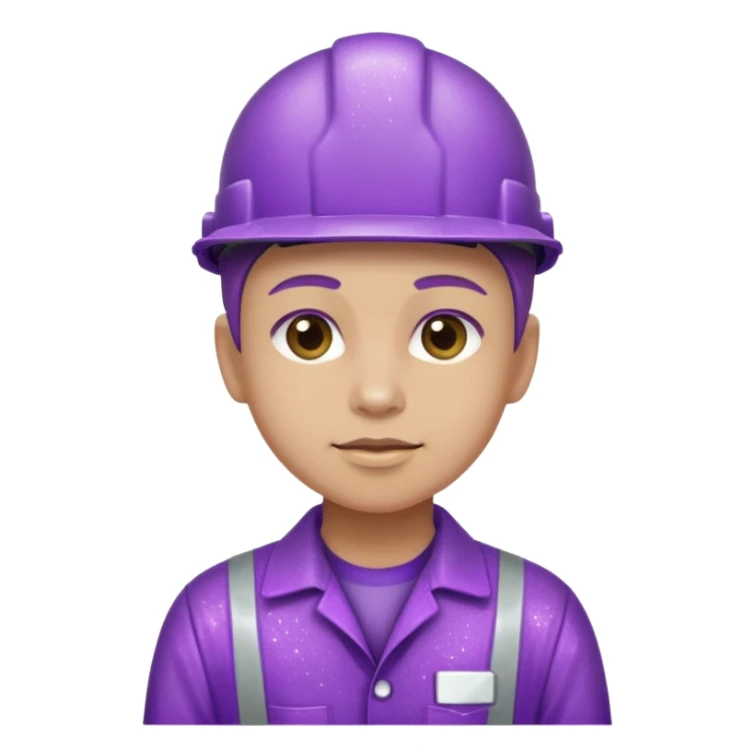 industrial worker wearing purple glittery clothes sticker