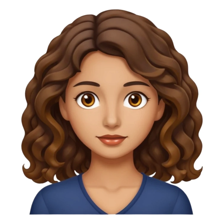 Morena com cabelo ondulado nas pontas  e de pelo um pouco bronzeada sticker