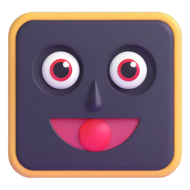 emoji of a computer chip with eyes and a smile, representing artificial intelligence sticker