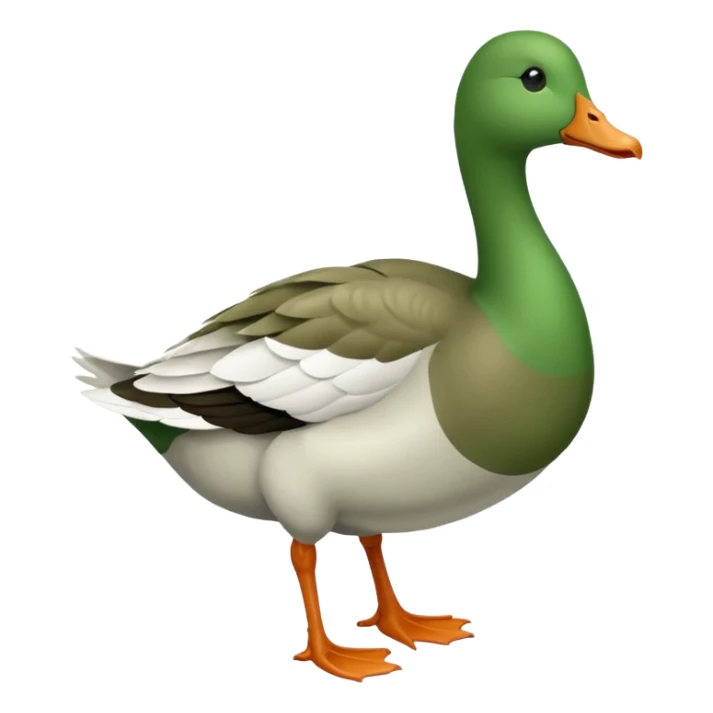 Make an emoji for a goose that's green (dominant colour #39C700). Use the existing goose emoji for inspiration. Show the whole body. Make the goose look like it's going somewhere sticker