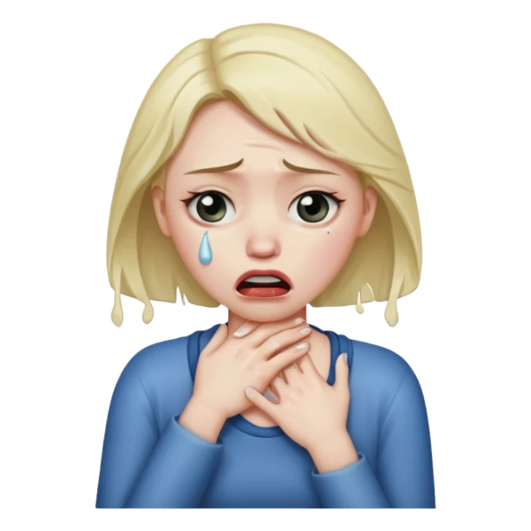 Woman choking herself sticker