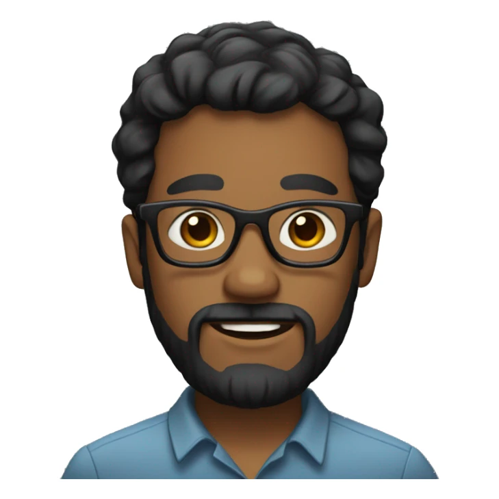 person with glasses, beard, black hair, 40's and black eyes sticker