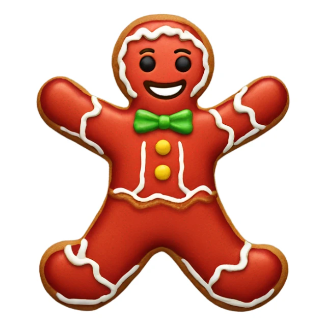 All red gingerbread man with yellow details sticker