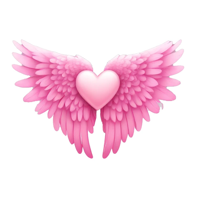 pink angel wings with a heart sticker