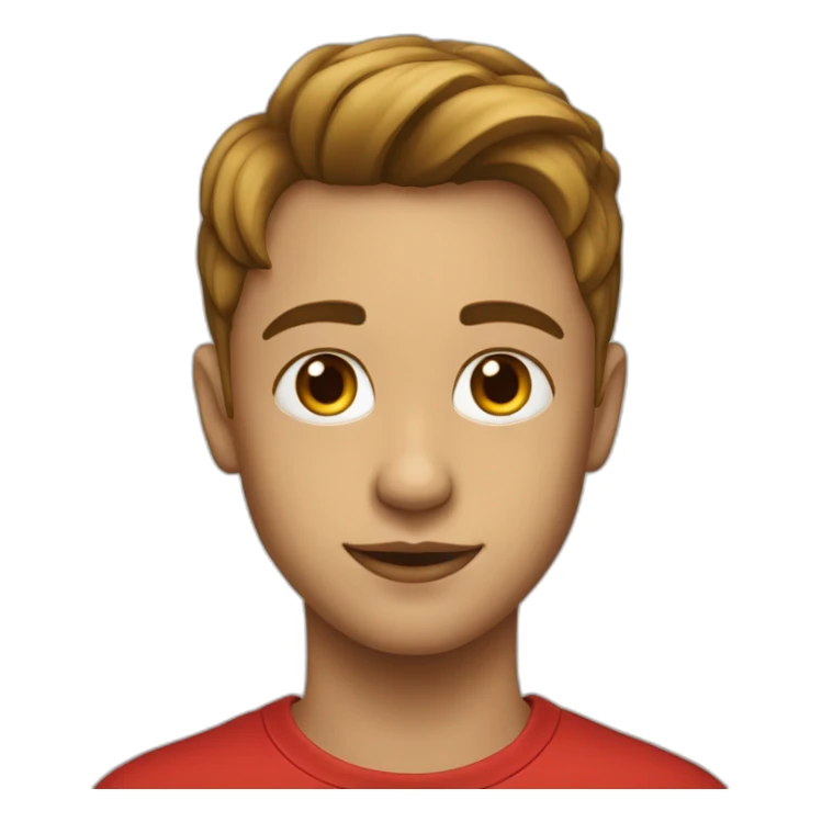 Jeune avec les yeux en forme de coeur rouge  sticker