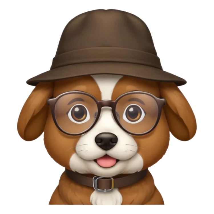 dog wearing a hat and glassess sticker