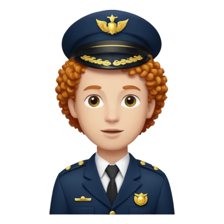 bellboy face big curly hair ginger sticker