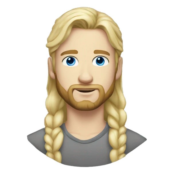 20 year old man blonde hair blue eyes and a beard sticker