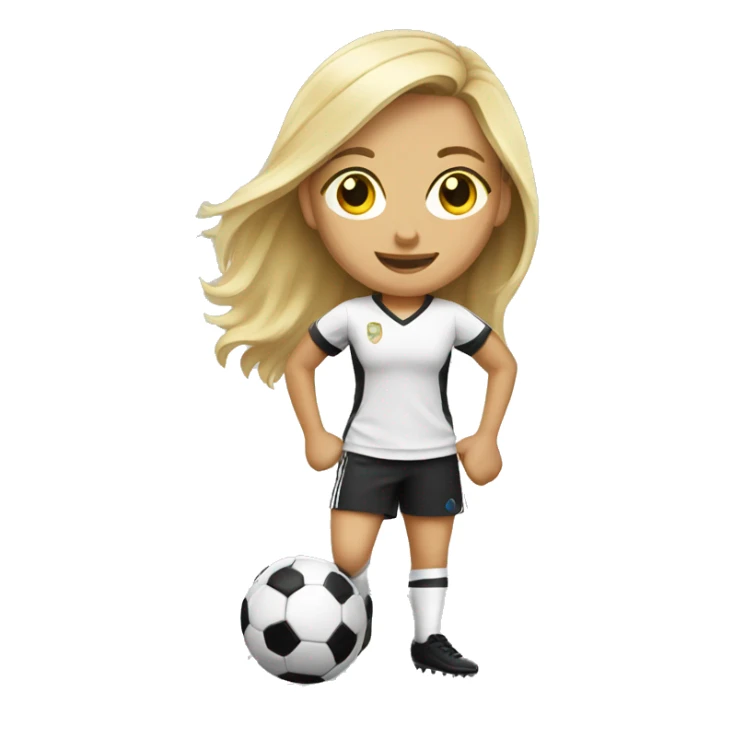 blonde hair girl playing soccer sticker