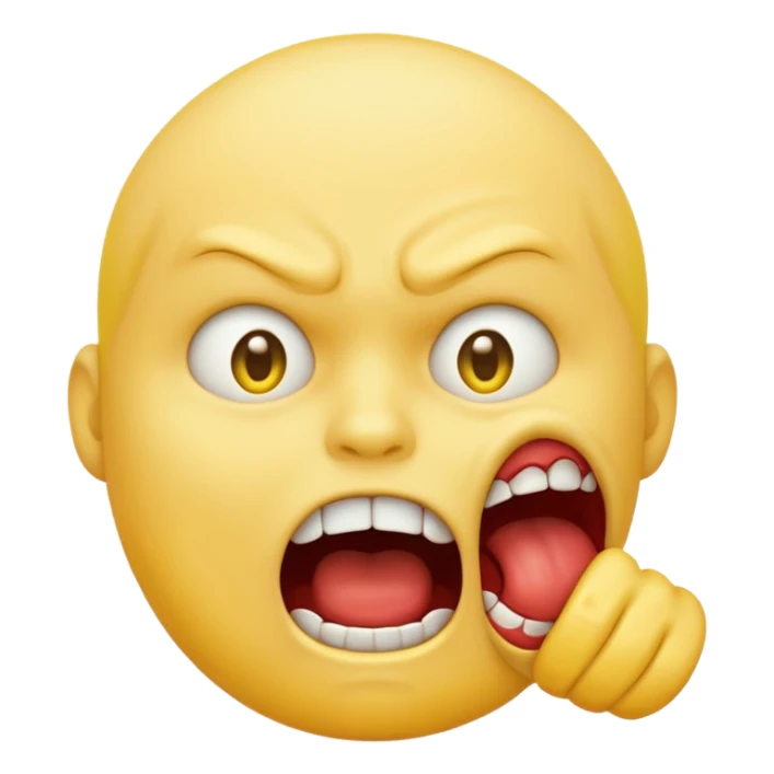 yellow emoji choking himself out in anger scary sticker