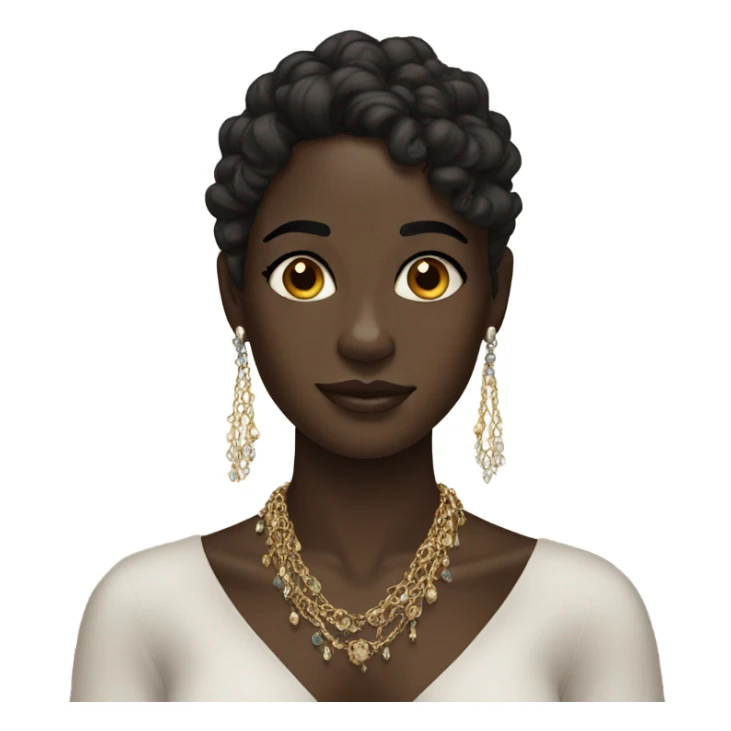 dark-skinned beauty with jewelry and freckles sticker