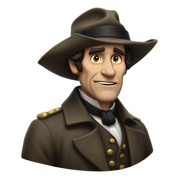 a detective from the colonial times during the american revolution that looks like jim carrey sticker