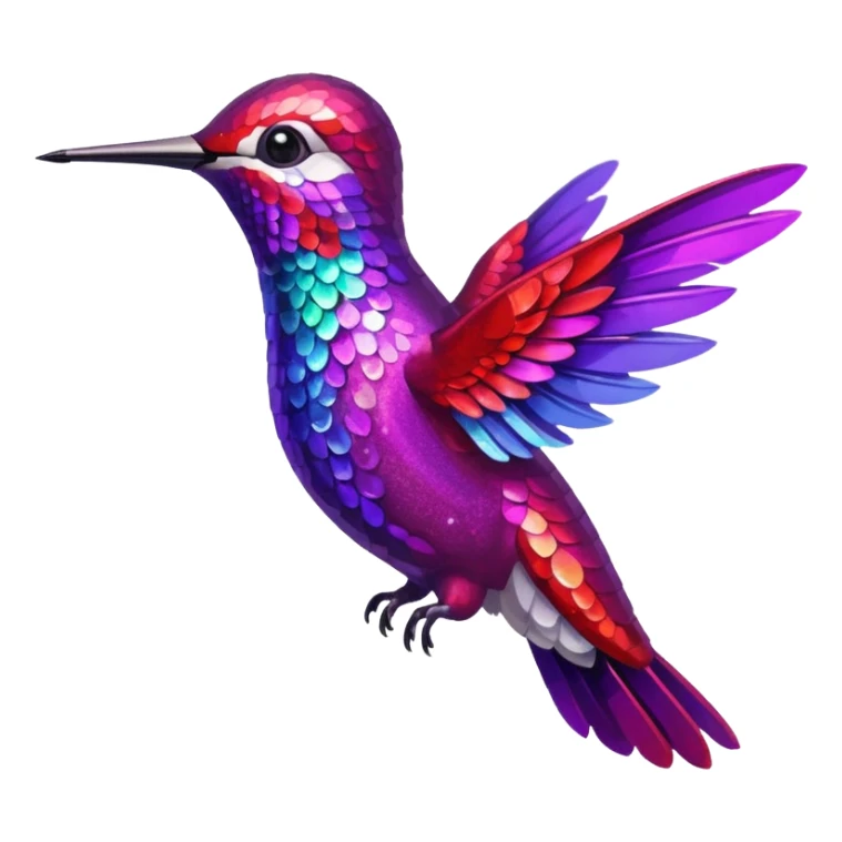 hummingbird with red and purple with glitter sticker