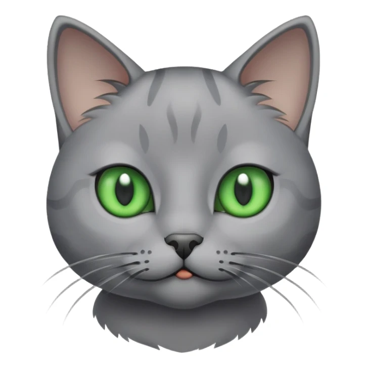Gato gris ojos verdes diciendo hola sticker