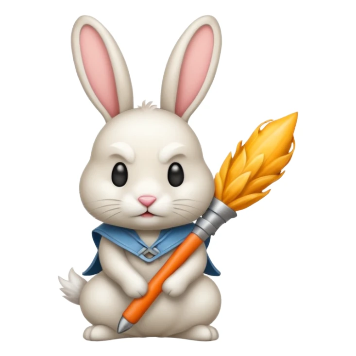 Crea un emoji de un conejo enojado con una arma sticker