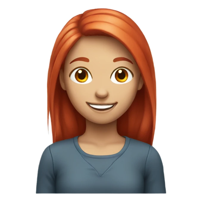 smiling girl with red hair sticker