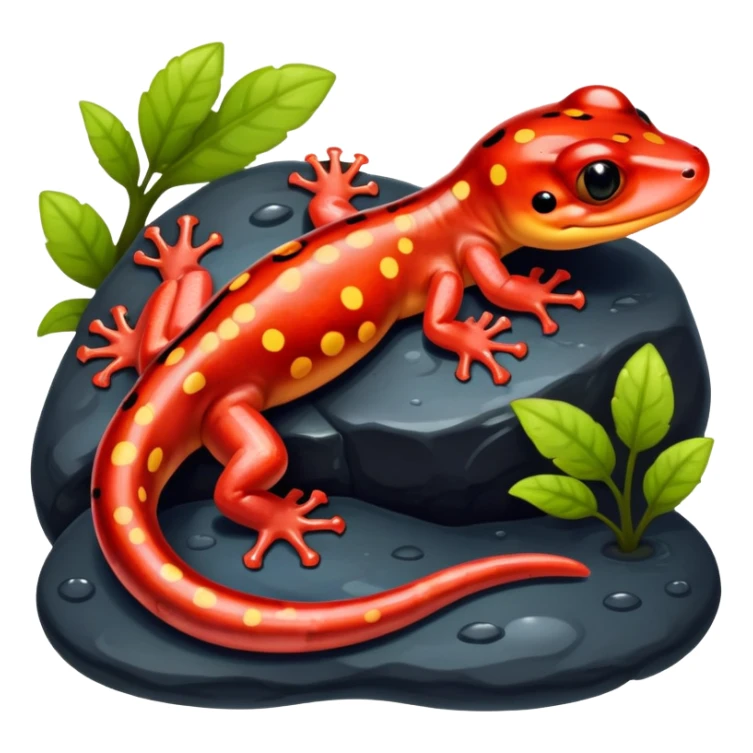 red-spotted salamander with black body and bright red spots sticker