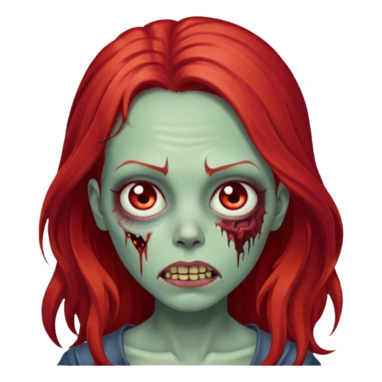 garota zumbi com o cabelo vermelho longo  sticker