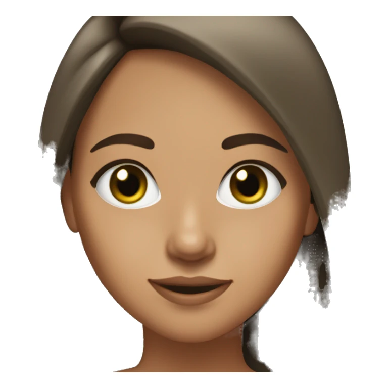 Brunette girl, green eyes, medium tan skin sticker