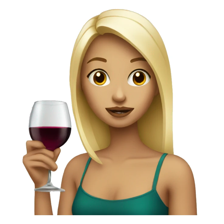 blonde girl sipping wine sticker