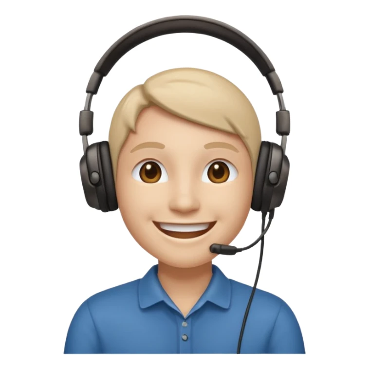 nodding smiley face wearing headphones sticker