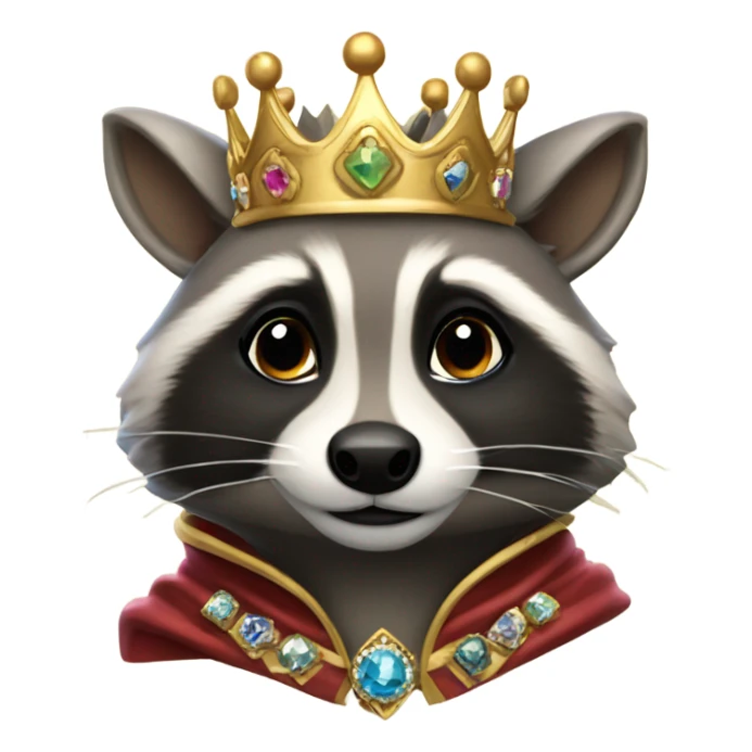 Royal raccoon sticker