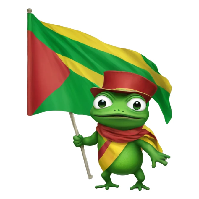pepe the frog holding flag of Lithuania sticker