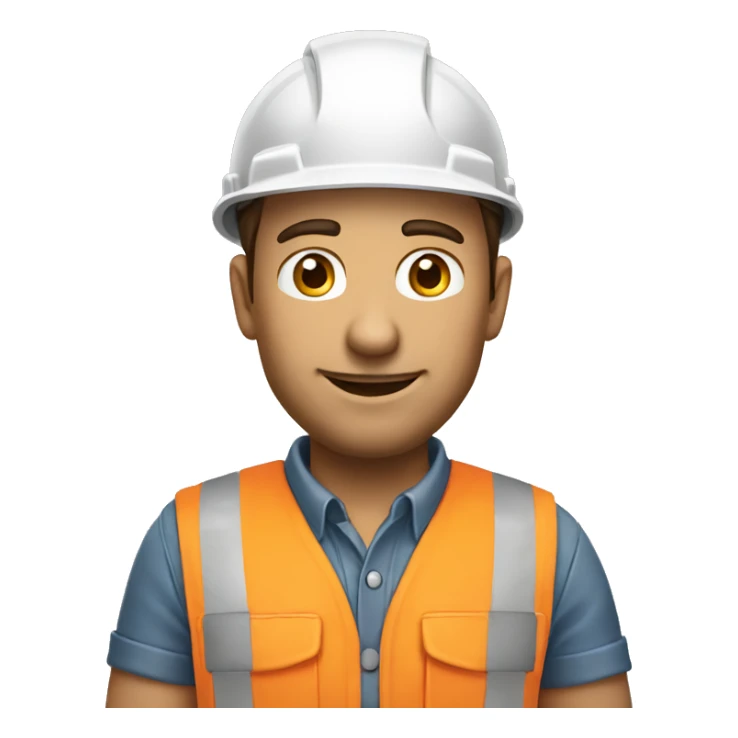 generate realistic icon of construction man dressed in work clothes sticker