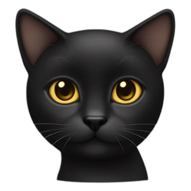 A fully black short haired cat with gold eyes sticker